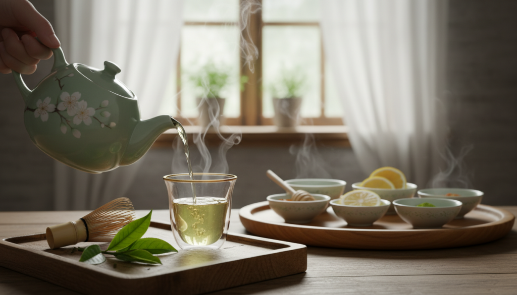 Grüner Tee Zubereitung