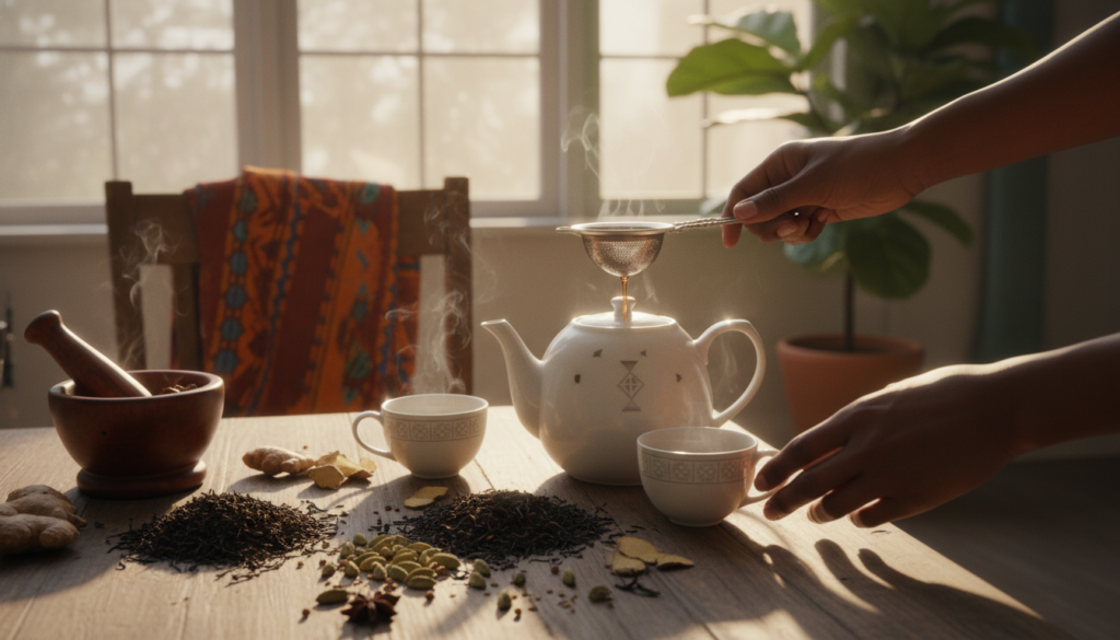 Zubereitung von afrikanischem Schwarztee